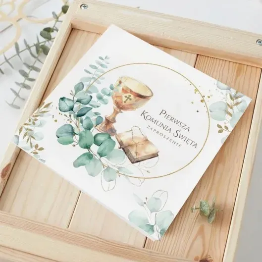 Oryginalne zaproszenie na Komunię